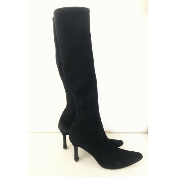 Stuart Weitzman Shoes - Stuart Weitzman Black Suede Heel Boots Sz 8.5-9.5